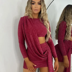 Fashion Capture It Wrap Mini Dress - Wine Women Dresses