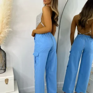 Fashion Cargo Queen Trousers - Blue Women Bottoms