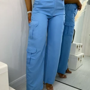 Fashion Cargo Queen Trousers - Blue Women Bottoms