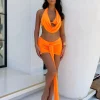 Hot Chasing Sunsets Three Piece Set - Orange Women Co-Ords