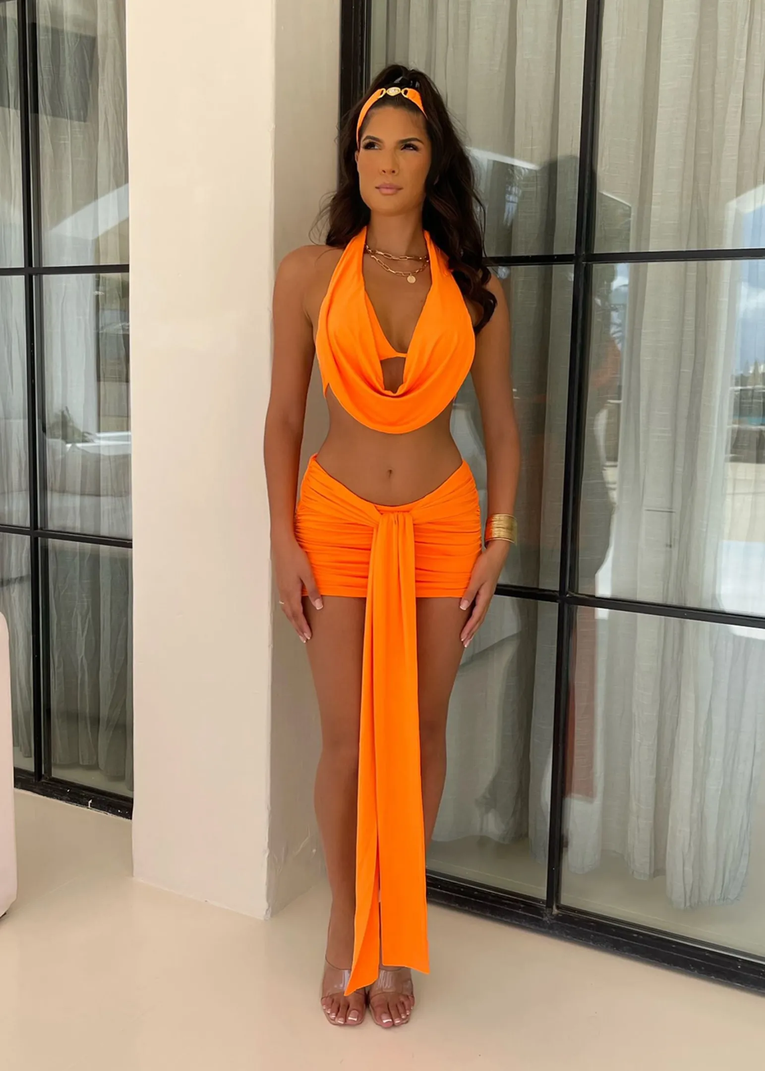 chasing_sunsets_three_piece_set__orange_2.webp Hot Chasing Sunsets Three Piece Set - Orange Women Co-Ords