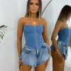 Cheap Denim Slay Corset Top - Blue Women Tops / Bodysuits