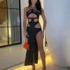 Cheap Effortless Cut Out Maxi Dress - Black Women Dresses