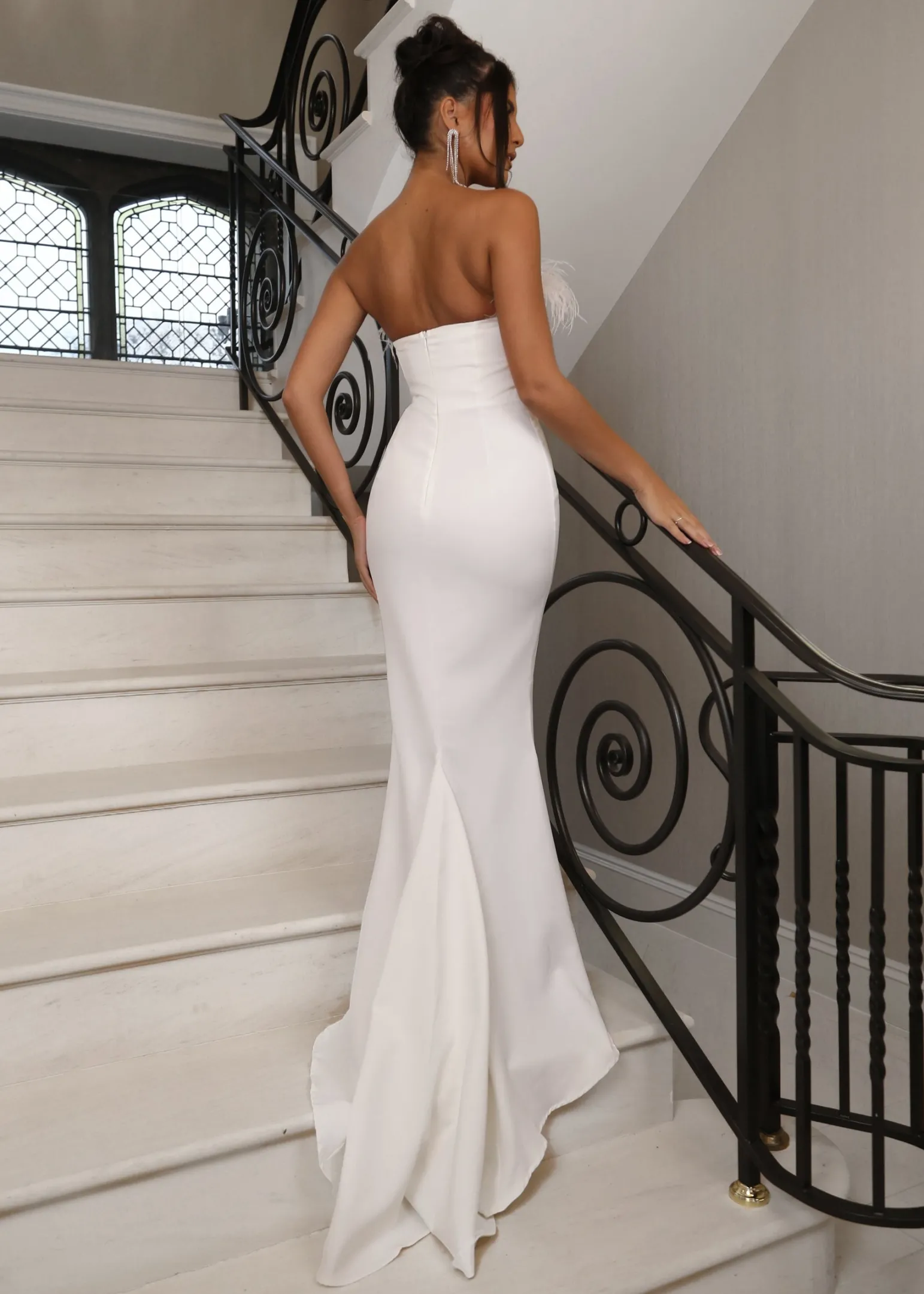 forever_yours_feather_gown__white_3-1.webp Discount Forever Yours Feather Gown - White Women Occasion Wear