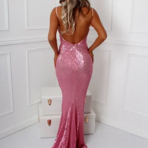 Flash Sale Frozen Heart Sequin Gown - Pink Women Occasion Wear