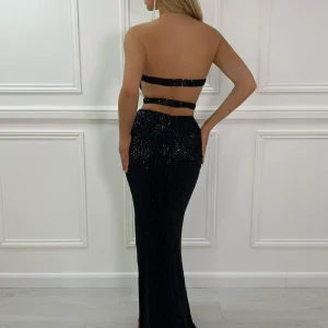 Best Glam Queen Sequin Split Gown - Black Women Occasion Wear