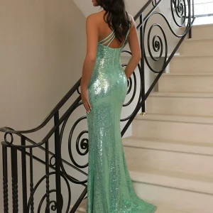 Sale Hatti Sequin Gown - Green Women Dresses
