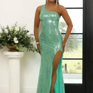 Sale Hatti Sequin Gown - Green Women Dresses