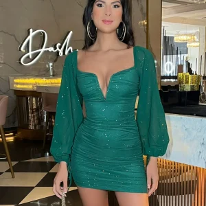 Best In Your Dreams Long Sleeve Bodycon Dress - Green Women Dresses
