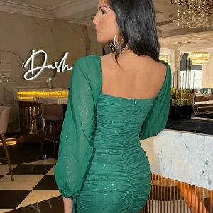 Best In Your Dreams Long Sleeve Bodycon Dress - Green Women Dresses