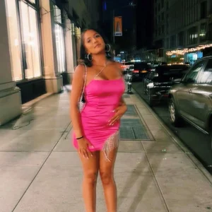 Sale Jordyn Diamante Fringe Asymmetric Mini Dress - Fuchsia Women Dresses
