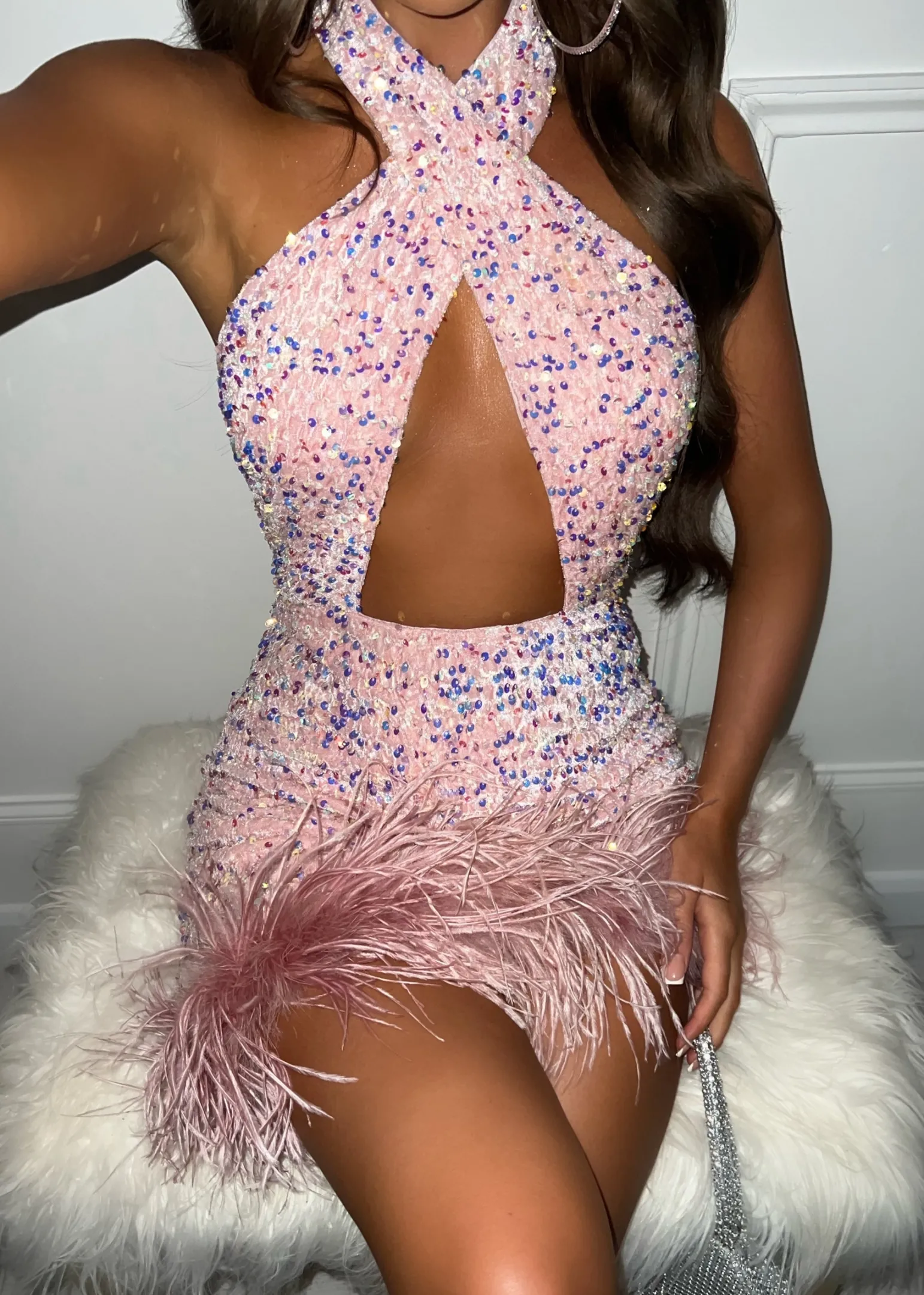 kady_sequin_feather_mini__pink_4.webp Flash Sale Kady Sequin Feather Mini - Pink Women Dresses