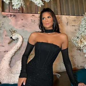 Outlet Kat Embellished Mini Dress - Black Women Dresses