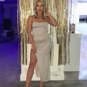 Cheap Kourt Lurex Maxi Dress - Champagne Women Dresses