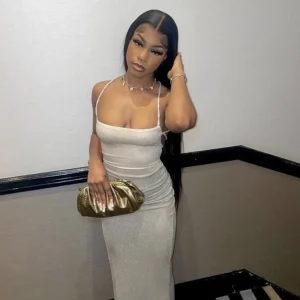 Cheap Kourt Lurex Maxi Dress - Champagne Women Dresses