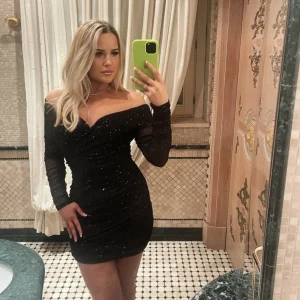 Discount Kylie Sparkle Mesh Mini Dress - Black Sparkle Women Dresses