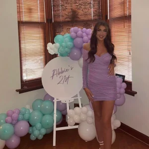 Outlet Kylie Sparkle Mesh Mini Dress - Lilac Women Dresses