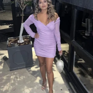 Outlet Kylie Sparkle Mesh Mini Dress - Lilac Women Dresses