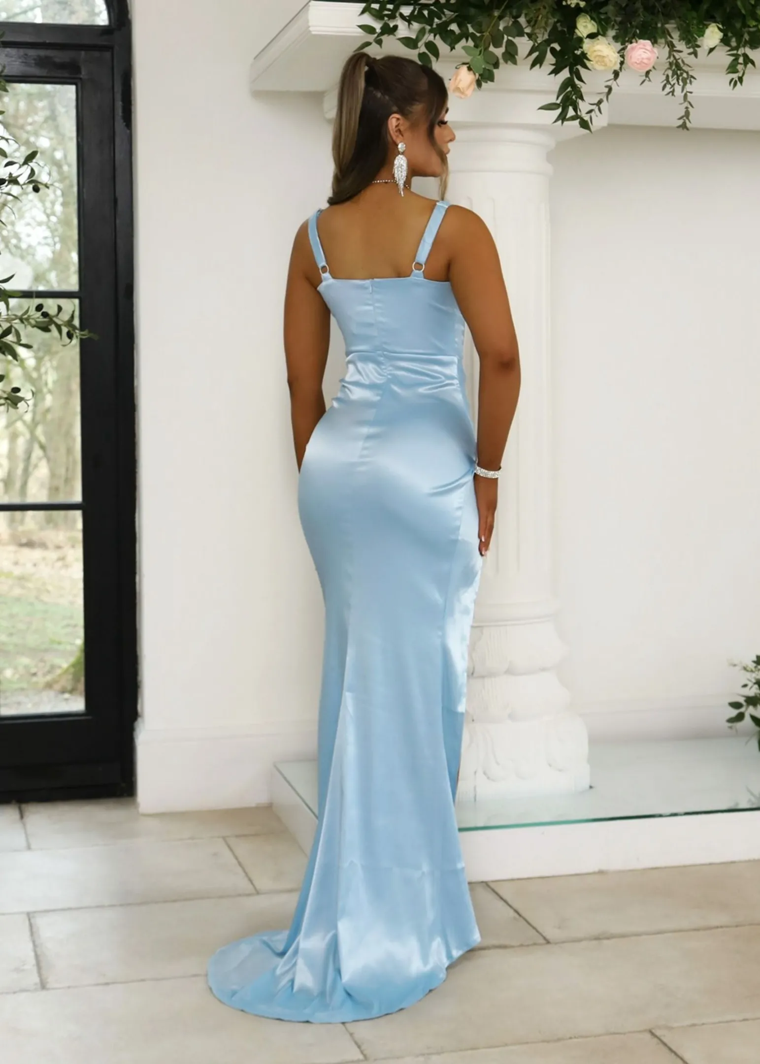 lennox_corset_satin_split_gown__light_blue_3.webp Best Sale Lennox Corset Satin Split Gown - Light Blue Women Dresses
