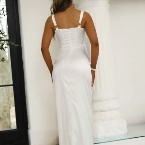 Flash Sale Lisa Corset Satin Gown - White Women Occasion Wear