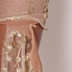 Cheap Living In Luxury Gown With Detachable Overskirt - Gold Women Occasion Wear