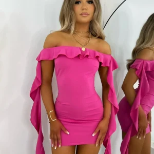 Cheap Love Game Frill Mini Dress - Pink Women Dresses