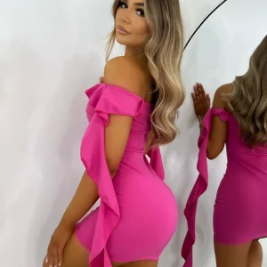 Cheap Love Game Frill Mini Dress - Pink Women Dresses