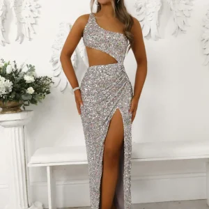 Best Luna Cut Out Sequin Gown - Multi Women Occasion Wear