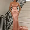 New Meredith Sequin And Satin Gown - Rose Gold Women Dresses
