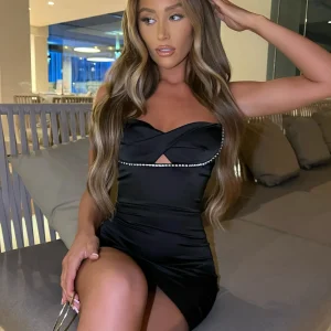 Outlet Molly Diamante Mini Dress - Black Women Dresses
