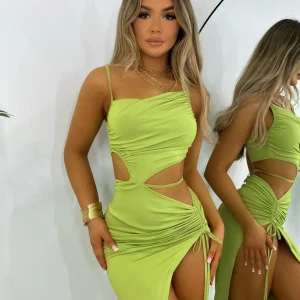 Clearance Natalia Cut Out Maxi Dress - Green Women Dresses