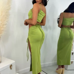 Clearance Natalia Cut Out Maxi Dress - Green Women Dresses