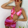 Outlet Oceania Print Swimsuit U0026 Skirt Set - Pink Multi Women Swimwear