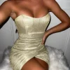 Flash Sale Paris Glitter Mini Dress - Gold Women Dresses