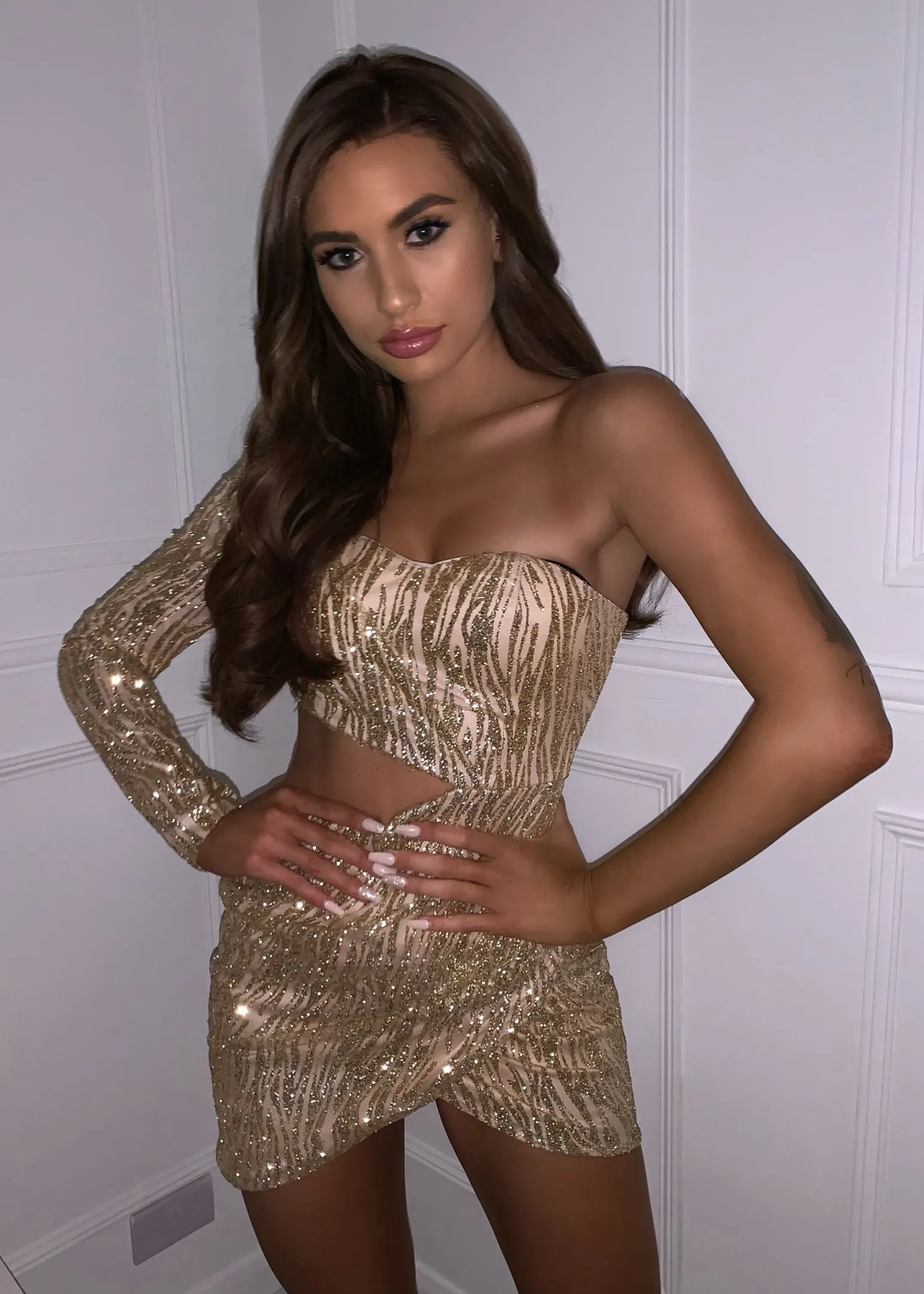 party_in_la_glitter_sequin_dress__gold_3.webp Best Party In La Glitter Sequin Dress - Gold Women Dresses