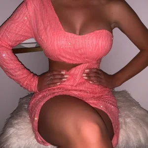 Discount Party In La Glitter Sequin Dress - Pink Women Dresses
