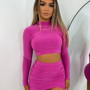 Clearance Pretty Problem Two Piece - Fuchsia Women Co-Ords