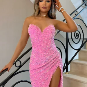 Fashion Princess Energy Sparkle Gown - Pink Women Occasion Wear