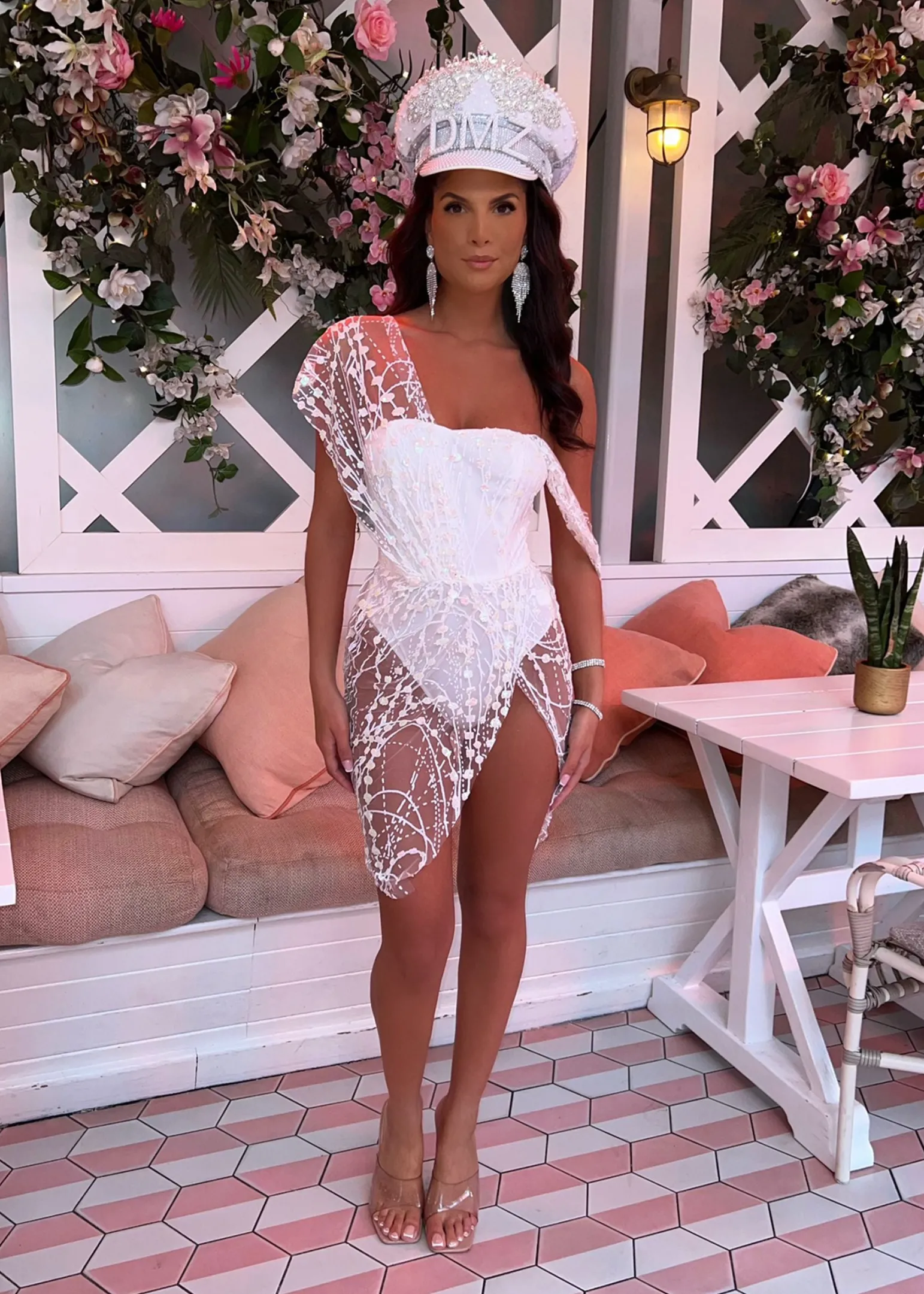 sparkle_delight_glitter_mesh_dress__white_1.webp Sale Sparkle Delight Glitter Mesh Dress - White Women Dresses