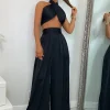 Flash Sale Turn Up The Heat Satin Two Piece - Black Women Co-Ords